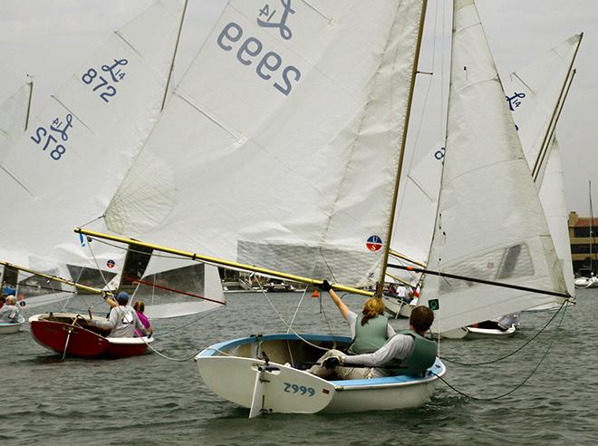 Peter Beale and crew Lisa Baertein chase the leaders downwind © Rich Roberts